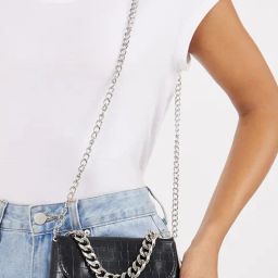 Styli Black Textured Sling Handbag-21