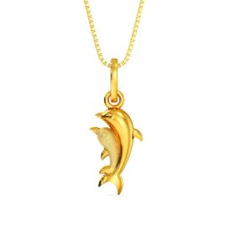 Joyalukkas 22k Yellow Gold Serene Dolphin Pendant-image-2