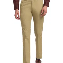 Park Avenue Khaki Super Slim Fit Flat Front Trousers-image-26