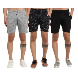 Vimal Jonney Multicolor Mid Rise Cotton Shorts (Pack of 3)-image-92