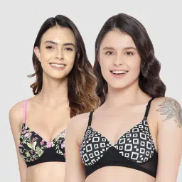 Clovia Multicolor Printed Padded Bra (Pack of 2)-picture-41