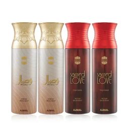 Ajmal Wisal & Sacred Love Deodorant for Unisex  - Pack of 4-image-5