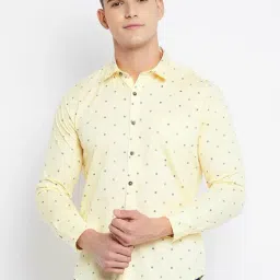 Duke Light Yellow Slim Fit Printed Shirt-picture-46