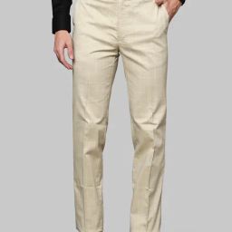 Raymond Beige Regular Fit Flat Front Trousers-picture-19
