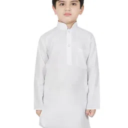 SG Yuvraj Kids White Solid Full Sleeves Kurta-image-5