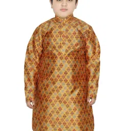 SG Yuvraj Kids Yellow Printed Full Sleeves Kurta-image-58