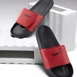 Red Tape Men's Red Slides-8