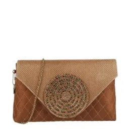 Cheemo Brown Synthetic Envelope Clutch-image-89