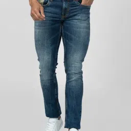 Spykar Vintage Blue Cotton Slim Fit Jeans-picture-34