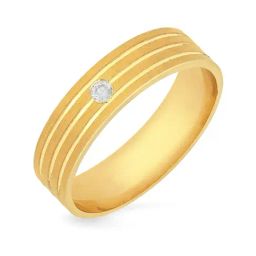 Malabar Gold and Diamonds 18k Yellow Gold Diamond Band Ring for Men-image-7