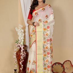 DipDiya Woven Design Zari Pure Cotton Taant Saree-image-85