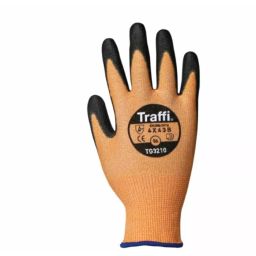 Traffi Cut Resistant Work Gloves Elastane HPPE & Nylon Polyurethane Coating Amber Size 9, TG3210-09 (1 Pair)-image-14