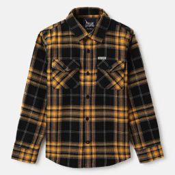 Blue Giraffe Boys Black Cotton Checked Shirt-image-43