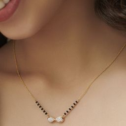 Anouk Gold-Plated Artificial Stones Studded And Beaded Mangalsutra image 2