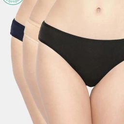 Inner Sense Navy & Beige Plain Bikini Panty - Pack Of 3-picture-25