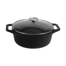 Victoria Black Cast Iron Ductch Oven with Glass Lid-36