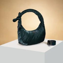 Forever Glam by Pantaloons Green Quilted Medium Hobo Handbag-image-67