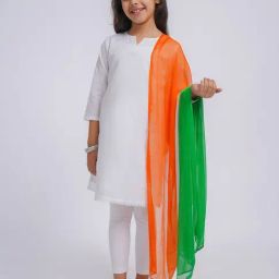 VASTRAMAY Girls White Cotton Solid Suit Set-image-56