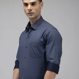 Arrow Pure Cotton Manhattan Slim Fit Geometric Printed Formal Shirt-image-94