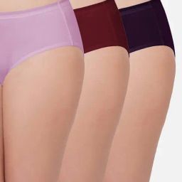 Wacoal Maroon & Pink Cotton Hipster Panty - Pack of 3-image-83