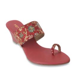 Metro Women's Maroon Toe Ring Wedges-image-40