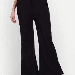 Broadstar Black High Rise Bootcut Flared Trousers-image-115