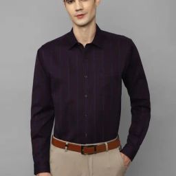 Allen Solly Navy Cotton Slim Fit Striped Shirt-image-47