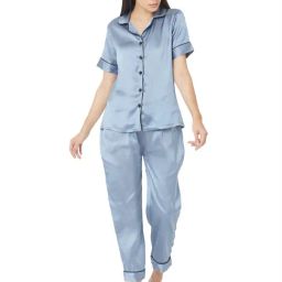 Smarty Pants Blue Satin Print Shirt With Pyjamas-image-45