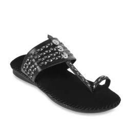 Metro Women's Black Kolhapuri Sandals-image-42