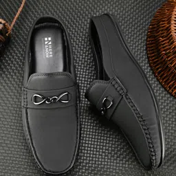 HERE&NOW Men Solid PU Mules-image-99