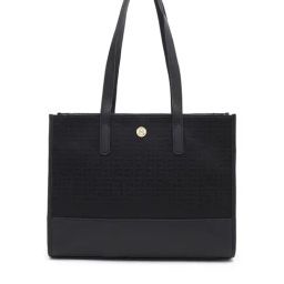 TOMMY HILFIGER Jacquard Black Women Tote Bag-image-100