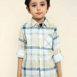 Bonkids Boys Multicolor Cotton Chequered Shirt-image-95