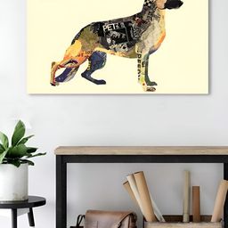 Myntra Elegant Homes Cream-Coloured & Black German Shepherd Canvas Wall Art-image-22