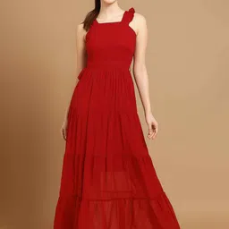 Chemistry Women Flutter Sleeves Pleated Fit and Flare Maxi Dress-image-29