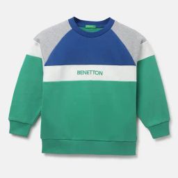 United Colors of Benetton Kids Regular Fit Crew Neck Colorblocked Boy's Sweatshirt-image-25