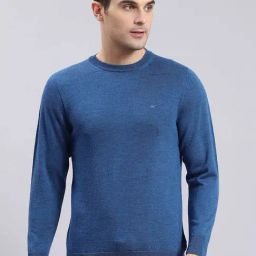 Monte Carlo Blue Regular Fit Pure Wool Sweatshirt-picture-14