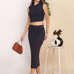 Dressitude High Neck Pure Cotton Top And Skirt-picture-7