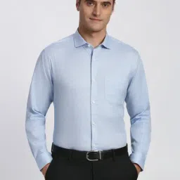 Peter England Blue Cotton Regular Fit Printed Shirt-picture-46