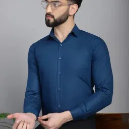 Indian Needle Teal Regular Fit Shirt-image-78