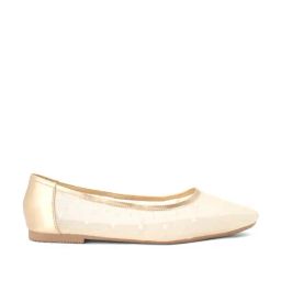 Forever Glam by Pantaloons Women's Gold Ballerina Shoes-picture-43