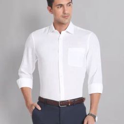 AD by Arvind White Regular Fit Textured Shirt-picture-12