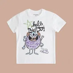 Pantaloons Junior White Cotton Printed T-Shirt-picture-32
