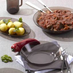 Duralex Lys Creole Brown Toughened Glass 21 cm Soup Plate - Set of 6-picture-46