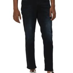 Mufti Dark Blue Regular Fit Lightly Washed Jeans-image-27