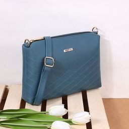 Metro Blue Structured Sling Bag-13