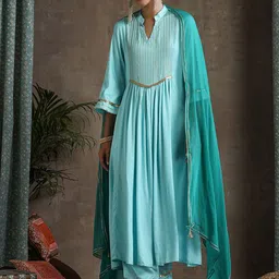 Khushal K Women Regular Kurta with Palazzos & With Dupatta-picture-5