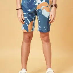Urban Ranger by Pantaloons Light Blue Cotton Slim Fit Printed Shorts-image-33