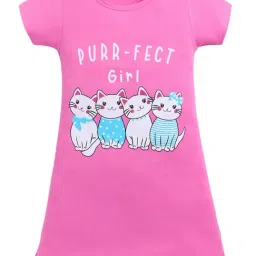 Todd N Teen Girls Pink Cotton Printed Nighty-picture-12