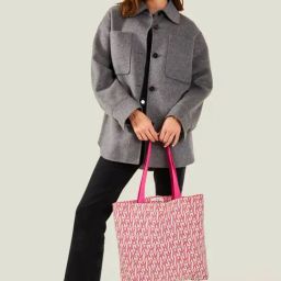Accessorize London Pink Cotton Printed Tote Bag-image-62