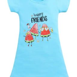 Todd N Teen Girls Blue Cotton Printed Nighty-image-51